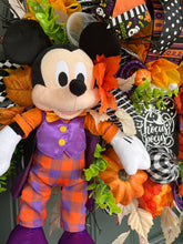 Load image into Gallery viewer, XL Mickey and Minnie Hocus Pocus Halloween Wreath