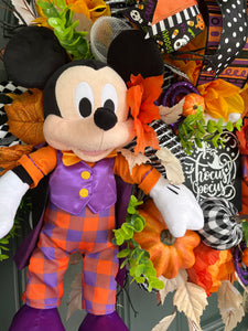 XL Mickey and Minnie Hocus Pocus Halloween Wreath