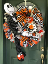 Load image into Gallery viewer, Nightmare Before Christmas Halloween Wreath - Jack Skellington