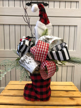 Load image into Gallery viewer, Custom designer handmade Buffalo Plaid Santa Centerpieces / Table Arrangements /  Table Decor