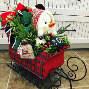 Snowman Sleigh Centerpiece