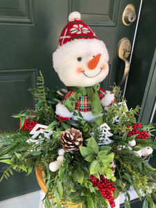 Pedido personalizado de boneco de neve de inverno / peça central de Natal