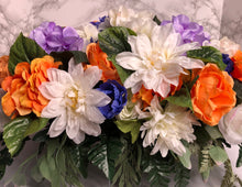 Cargar imagen en el visor de la galería, Custom designer handmade Headstone Saddle Floral Arrangements