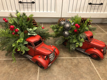 Load image into Gallery viewer, Classic Red / Blue/ Cream Christmas Truck Christmas / Winter centrepiece