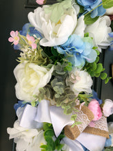 Cargar imagen en el visor de la galería, Custom Designer Handmade Pink, Blue and White Spring / Summer Wreath