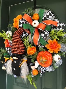 Halloween Gnome Wreath