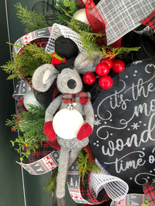 XL Christmas Mouse Wreath 🎄🐭❤️