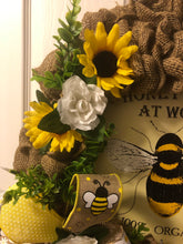 Load image into Gallery viewer, Custom designer handmade Bee Wreath