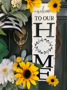 Custom Designer Handmade Welcome To Our Home Spring and Summer Wreath