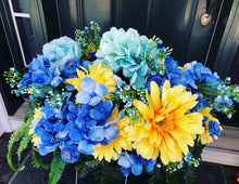 Load image into Gallery viewer, Custom Headstone Saddle Floral Arrangements