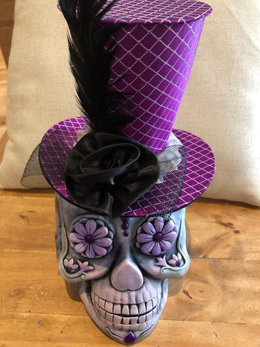 Custom Designer Handmade Day Of The Dead / Dia de los muertos Ceramic skull centerpiece / Table Arrangements / Table Decor