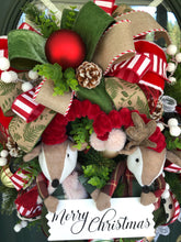 Load image into Gallery viewer, XL Christmas Reindeer Wreath