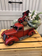 Load image into Gallery viewer, Custom Designer Handmade Classic Red Truck Christmas centerpiece / Table Arrangement / Table Decor