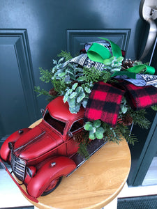 Classic Red Christmas Truck Christmas / Winter Centrepiece