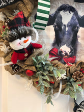 Cargar imagen en el visor de la galería, Custom designer handmade Christmas Country Cow Wreath