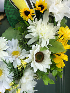 Custom Designer Handmade Soft white, yellow and green floral wreath