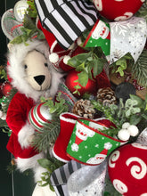 Load image into Gallery viewer, XL Christmas Teddy Bear and Truck Wreath