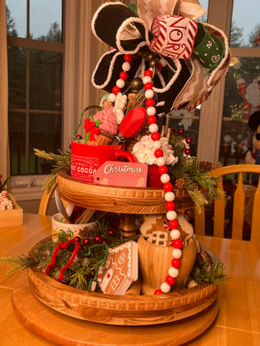 Gingerbread 2 Tiered Decorative Tray