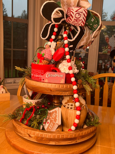 Gingerbread 2 Tiered Decorative Tray