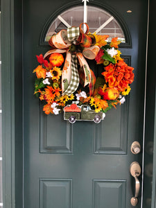 Custom Designer Handmade Fall green classic truck wreath