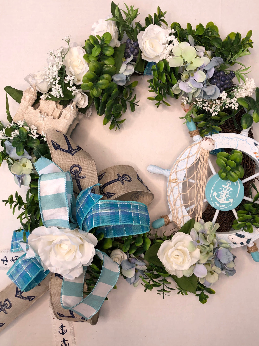 Custom Designer Handmade Nautical Beach Themed Wreath