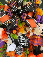 Load image into Gallery viewer, XL Mickey and Minnie Hocus Pocus Halloween Wreath