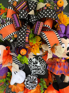 XL Mickey and Minnie Hocus Pocus Halloween Wreath