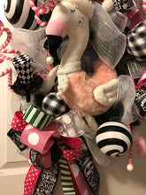 Laden Sie das Bild in den Galerie-Viewer, Custom Designer Handmade Freddy The Flamingo Christmas Wreath