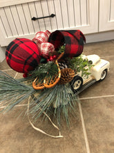 Load image into Gallery viewer, Custom Designer Handmade Classic White / Cream Truck Christmas centerpiece / Table Arrangement / Table Decor