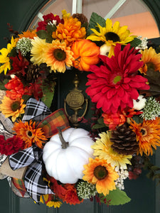 Custom Order Fall Floral Wreath