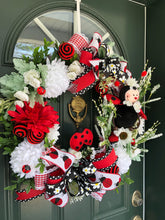 Load image into Gallery viewer, Ladybug Floral Wreath