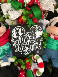 Grinalda de feliz Natal XL Mickey e Minnie