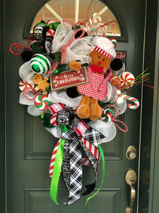 Custom Designer Handmade Gingerbread themed Christmas wreath