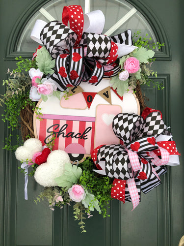 Custom Designer Handmade Valentines Day Love Shack Wreath