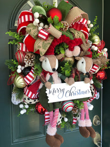 XL Christmas Reindeer Wreath