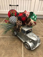 Load image into Gallery viewer, Custom Designer Handmade Classic Silver Truck Christmas centerpiece / Table Arrangement / Table Decor