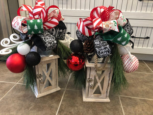 Custom Designer Handmade Christmas lanterns / centerpieces  / Table Arrangements / Table Decor