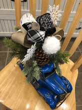 Laden Sie das Bild in den Galerie-Viewer, Custom Designer Handmade Classic Blue Truck Christmas centerpiece / Table Arrangements /  Table Decor