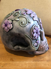 Cargar imagen en el visor de la galería, Custom Designer Handmade Day Of The Dead / Dia de los muertos Ceramic skull centerpiece / Table Arrangements / Table Decor