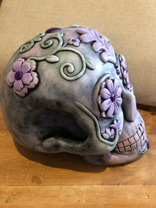 Custom Designer Handmade Day Of The Dead / Dia de los muertos Ceramic skull centerpiece / Table Arrangements / Table Decor