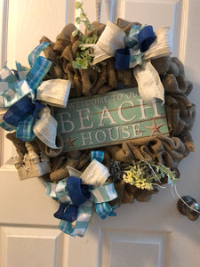 Custom Designer Handmade Welcome to our Beach House Wreath