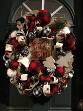 Cargar imagen en el visor de la galería, Custom designer handmade Merry Christmas Wreath