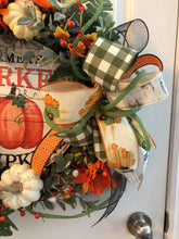 将图片加载到图库查看器，Custom Designer Handmade Farmer&#39;s Market Pumpkins Wreath