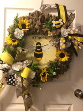 Cargar imagen en el visor de la galería, Custom designer handmade Bee Wreath