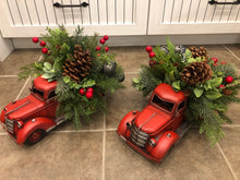 Load image into Gallery viewer, Classic Red / Blue/ Cream Christmas Truck Christmas / Winter centrepiece