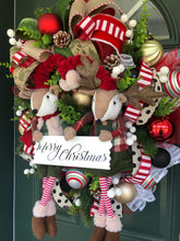 Load image into Gallery viewer, XL Christmas Reindeer Wreath