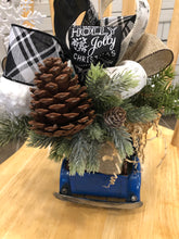 Cargar imagen en el visor de la galería, Custom Designer Handmade Classic Blue Truck Christmas centerpiece / Table Arrangements /  Table Decor