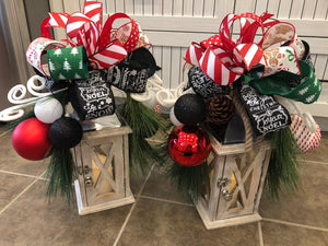 Custom Designer Handmade Christmas lanterns / centerpieces  / Table Arrangements / Table Decor