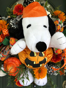 Snoopy Pumpkin Wreath