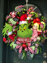 Load image into Gallery viewer, XL Christmas Grinch Wreath